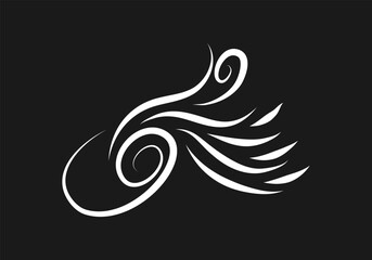 Growing floral element animation. Video clip with alpha channel.