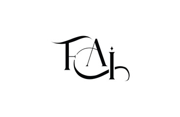 Initial FAI letter logo design. Elegant Monogram Logo Design with Decorative Elements and Typography