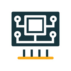 bot bug chip electronic microchip CPU symbol illustration