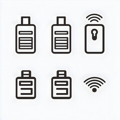 Wireless data transfer icons;  digital file sharing; technology background; for website design