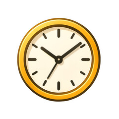 Analog wall clock icon showing time, isolated PNG