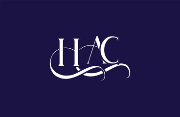Initial HAC letter logo design. Elegant Monogram Logo Design with Decorative Elements and Typography