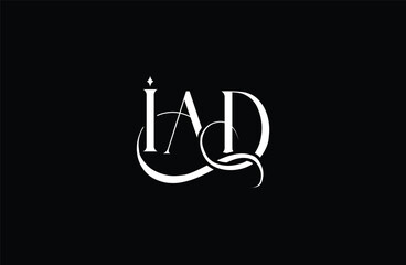 Initial IAD letter logo design. Elegant Monogram Logo Design with Decorative Elements and Typography