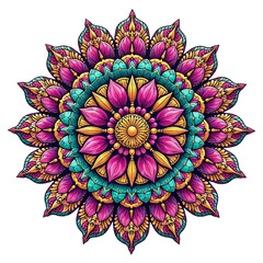 Elegant Purple and Gold Mandala Decoration for Diwali Ai-Generated