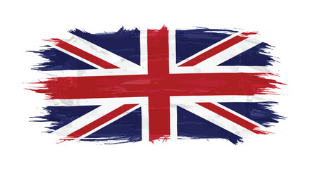 Grunge Style Union Jack Flag of the United Kingdom Isolated
