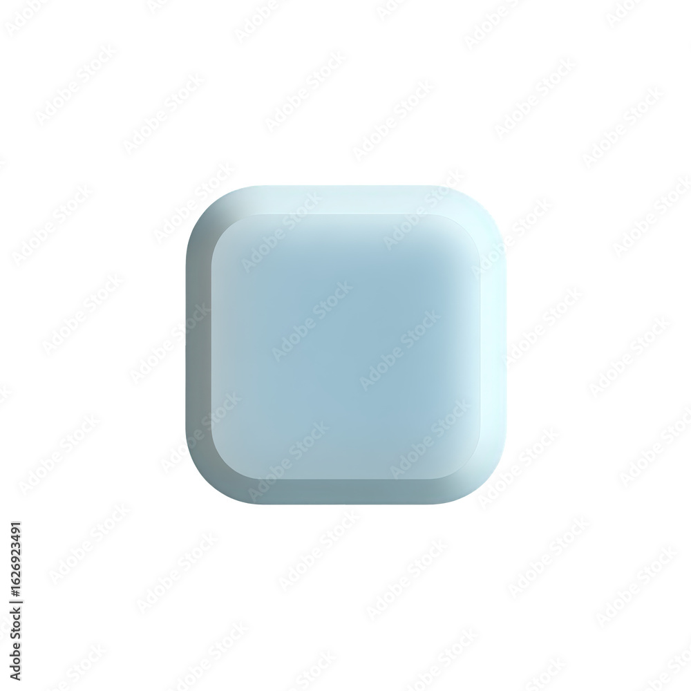 Poster photo of minimalist clean simple modern graphic design of a light blue square shape with rounded cor