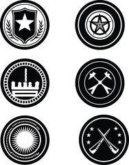 Obraz premium Collection of circular emblems and badges with various designs