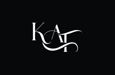 Initial KAT letter logo design. Elegant Monogram Logo Design with Decorative Elements and Typography