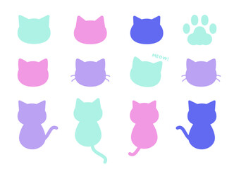 Cat silhouette material set