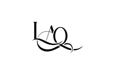 Initial LAQ letter logo design. Elegant Monogram Logo Design with Decorative Elements and Typography