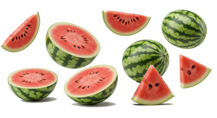 Sweet watermelon isolated on white background cutout.