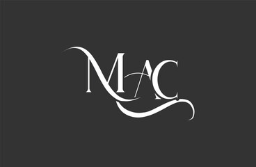 Initial MAC letter logo design. Elegant Monogram Logo Design with Decorative Elements and Typography