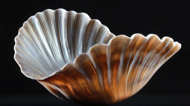 Close-up photo of a shell on a dark background