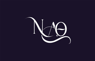 Initial NAO letter logo design. Elegant Monogram Logo Design with Decorative Elements and Typography