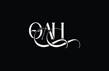 Initial OAH letter logo design. Elegant Monogram Logo Design with Decorative Elements and Typography