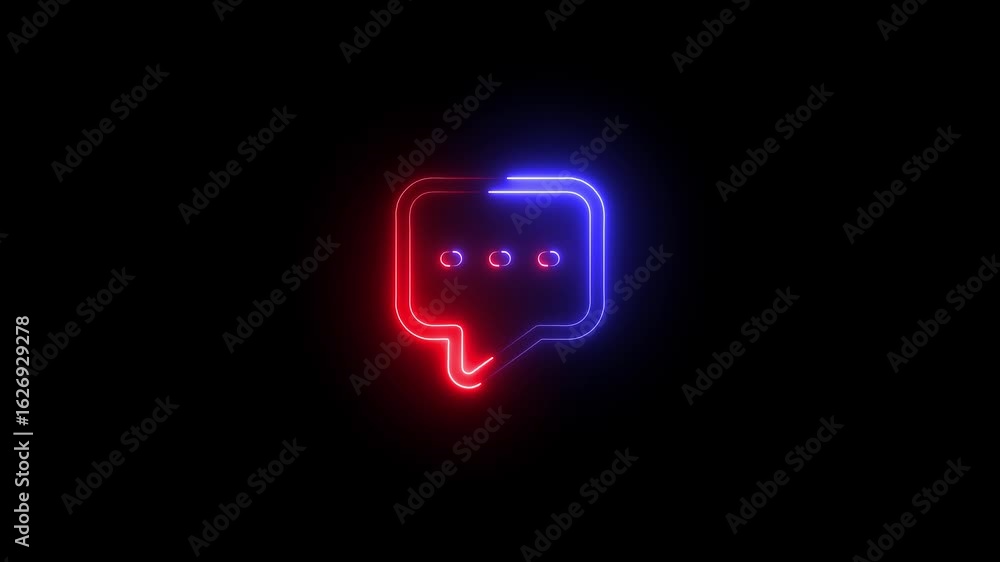 Aufkleber digital chat notification light in red and blue color animation with bouncing, animated speech bubbl