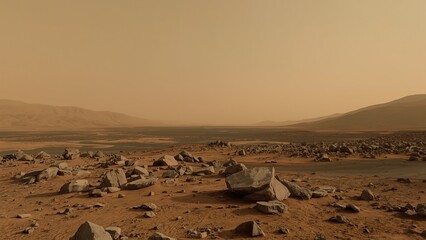 sunset in the mars desert