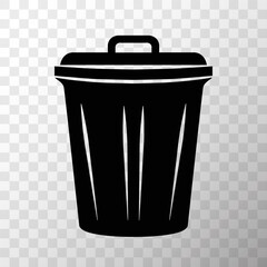 A bold and simple icon of a trash can vector design.