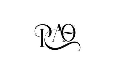 Initial PAO letter logo design. Elegant Monogram Logo Design with Decorative Elements and Typography