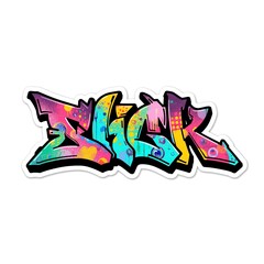 graffiti sticker isolated on white background