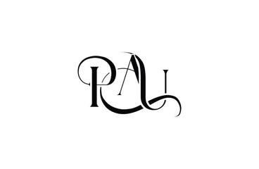 Initial PAU letter logo design. Elegant Monogram Logo Design with Decorative Elements and Typography