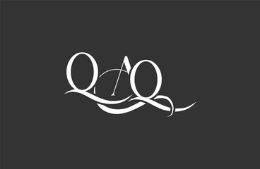 Initial QAQ letter logo design. Elegant Monogram Logo Design with Decorative Elements and Typography