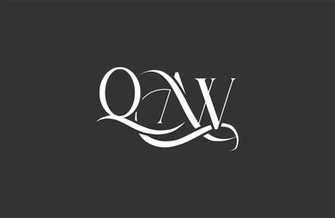 Initial QAW letter logo design. Elegant Monogram Logo Design with Decorative Elements and Typography