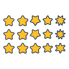 Obraz premium Star Shapes Icons Set, vector illustration