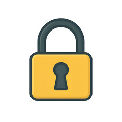 Flat design padlock icon for security and privacy