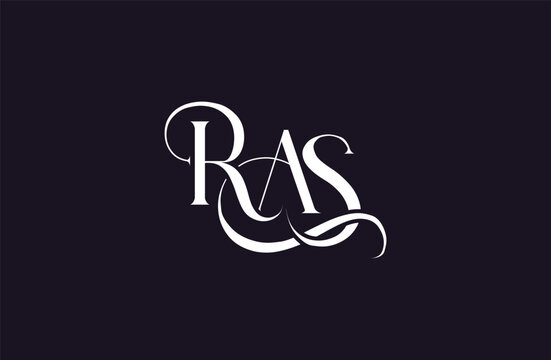 Initial RAS letter logo design. Elegant Monogram Logo Design with Decorative Elements and Typography