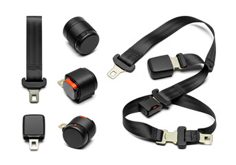Obraz premium Car Seat Belts isolated on white background
