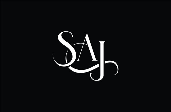 Initial SAJ letter logo design. Elegant Monogram Logo Design with Decorative Elements and Typography