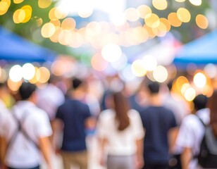 Obraz premium Blurred crowd at night market