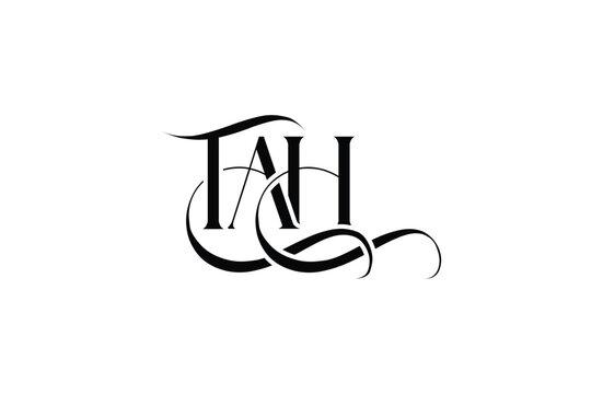 Initial TAH letter logo design. Elegant Monogram Logo Design with Decorative Elements and Typography