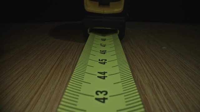 Depth Focus Shot of Metric Tape Measure Stretching into Distance