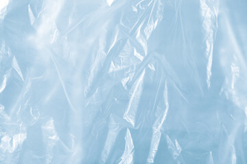 Wrinkled blue plastic texture background