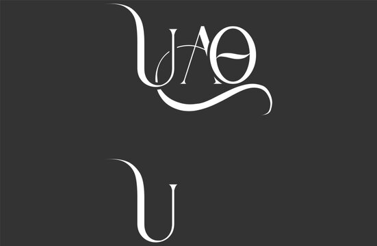 Initial UAO letter logo design. Elegant Monogram Logo Design with Decorative Elements and Typography