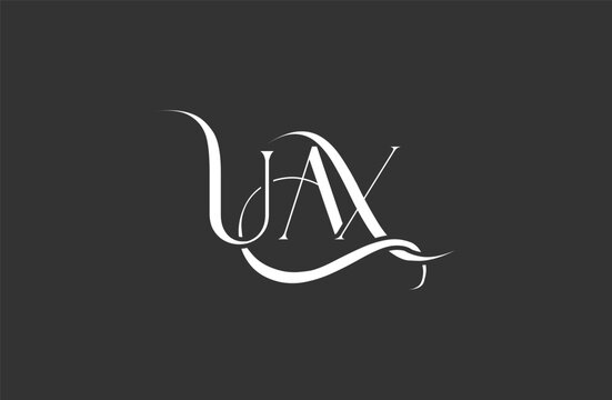 Initial UAX letter logo design. Elegant Monogram Logo Design with Decorative Elements and Typography
