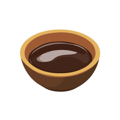 Minimal style 2D icon of molasses bowl, flat vector illustration, simple and elegant design, clean layout on white background, EPS file format.