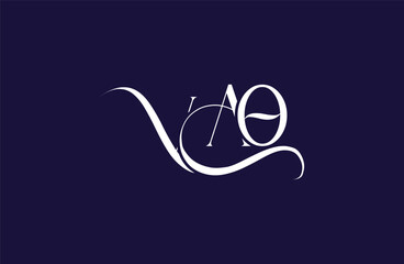 Initial VAO letter logo design. Elegant Monogram Logo Design with Decorative Elements and Typography