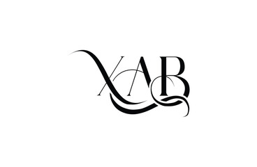 Initial XAB letter logo design. Elegant Monogram Logo Design with Decorative Elements and Typography