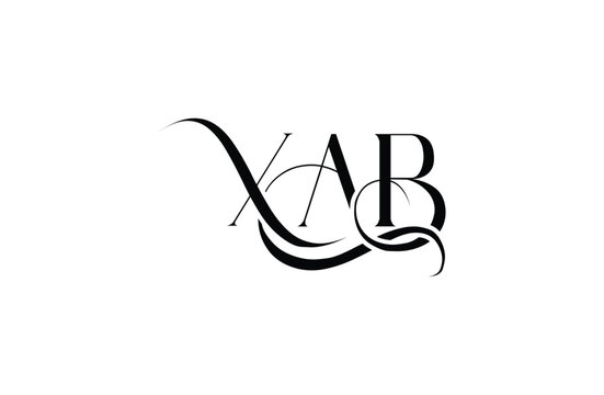 Initial XAB letter logo design. Elegant Monogram Logo Design with Decorative Elements and Typography
