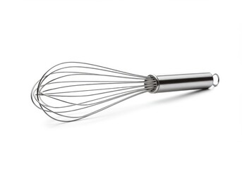 Stainless steel whisk isolated on white background 