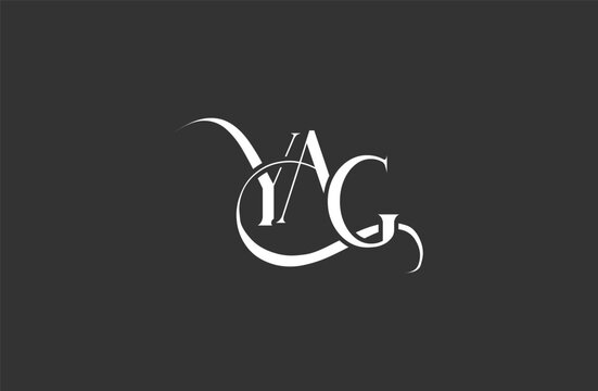 Initial YAG letter logo design. Elegant Monogram Logo Design with Decorative Elements and Typography