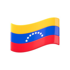 Obraz premium Waving 3d venezuelan flag with stars isolated on transparent background showing national pride and patriotism