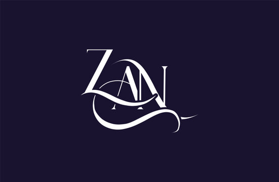 Initial ZAN letter logo design. Elegant Monogram Logo Design with Decorative Elements and Typography