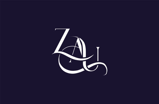 Initial ZAU letter logo design. Elegant Monogram Logo Design with Decorative Elements and Typography