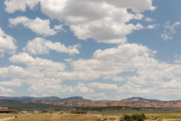 blue sky and cloud scenic view and green field