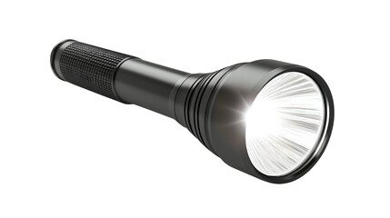 Obraz premium black flashlight , torch isolated on transparent white background