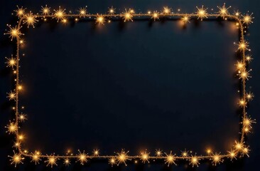 Happy New Year 2024, New Year's Eve holiday greeting card celebration wih text - Frame made of bokeh lights and sparklers, black background